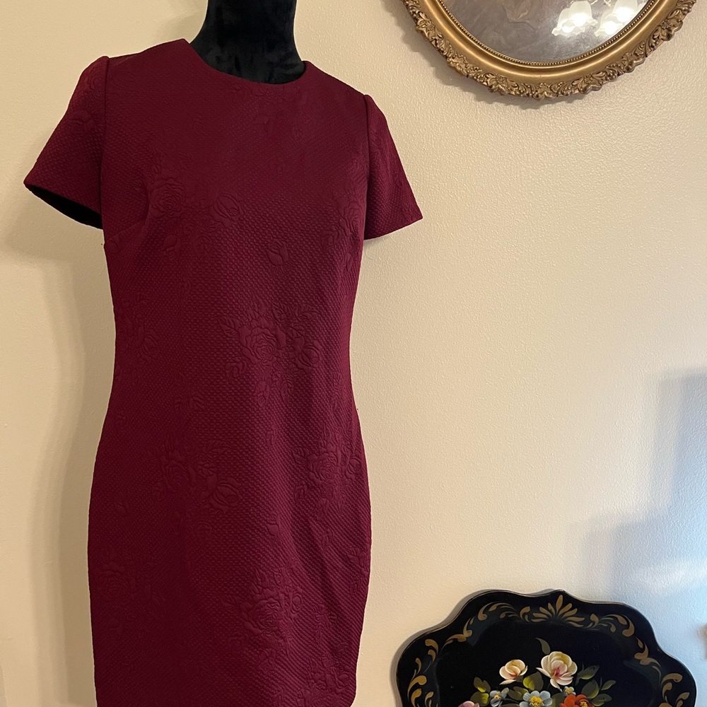 Calvin Klein Rich Burgundy Midi Dress